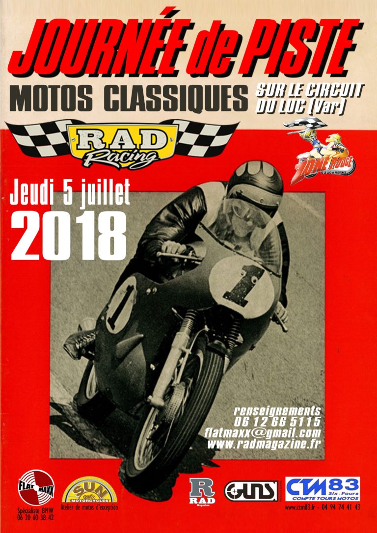 Journée de piste RAD Racing 2018 le 5 juillet au Circuit du Luc (Var)